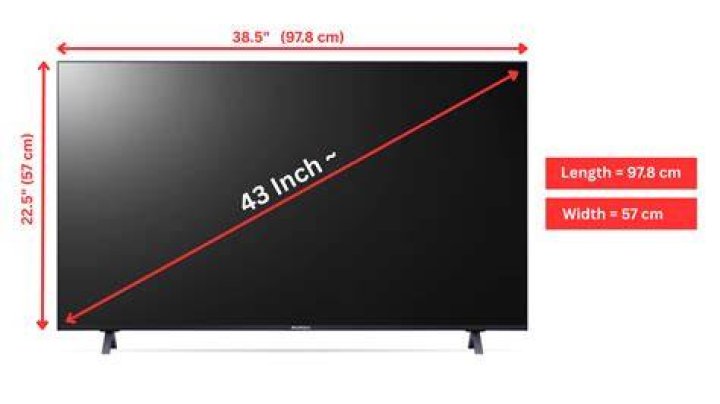 How big is a 43 inch TV?