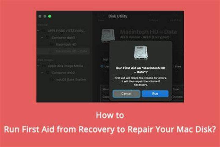 How do I run first aid from Recovery Disk Utility?