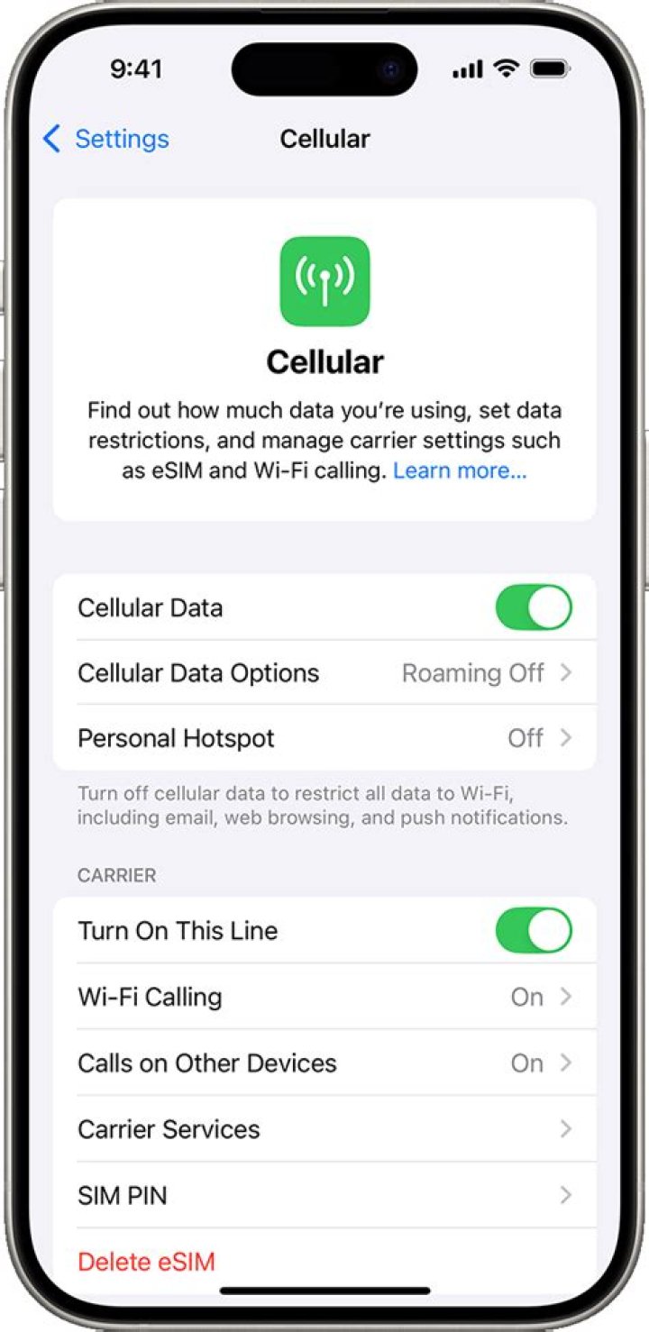 How do you enable data service on Android?