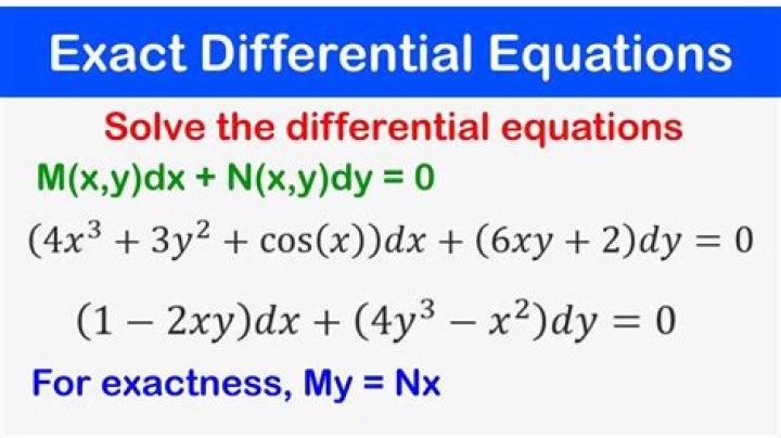 How do you know if a differential equation is exact?