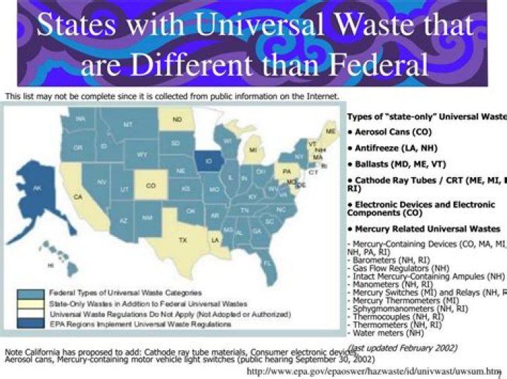 Is E waste considered universal waste?