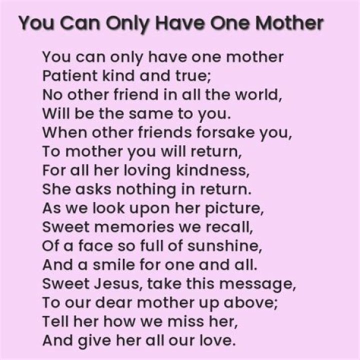 What do you write when a mother dies?
