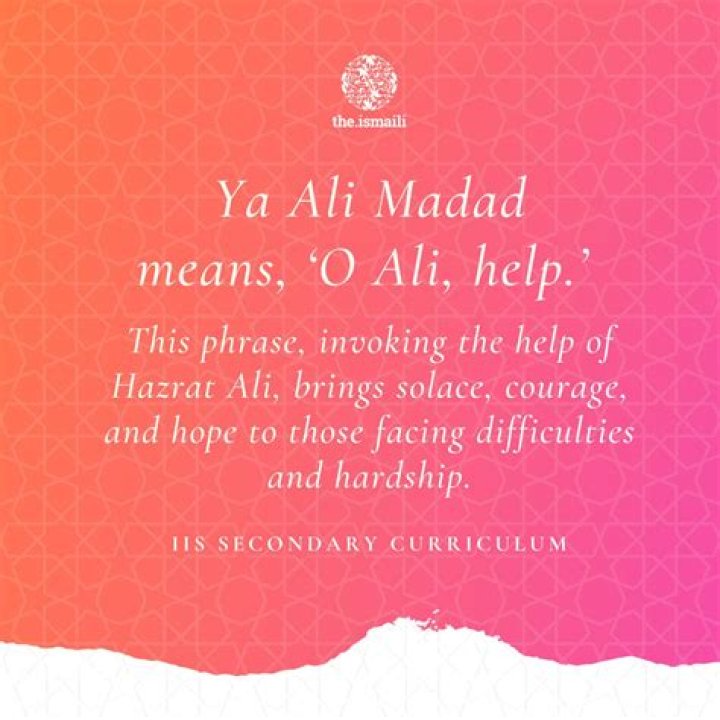 What does Ya Ali Madad mean?
