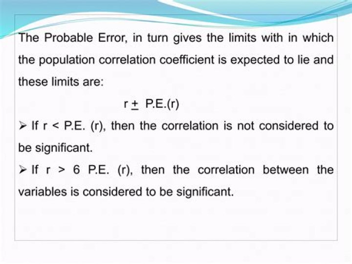 What is probable error in correlation?