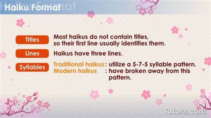 What is the format for a haiku?