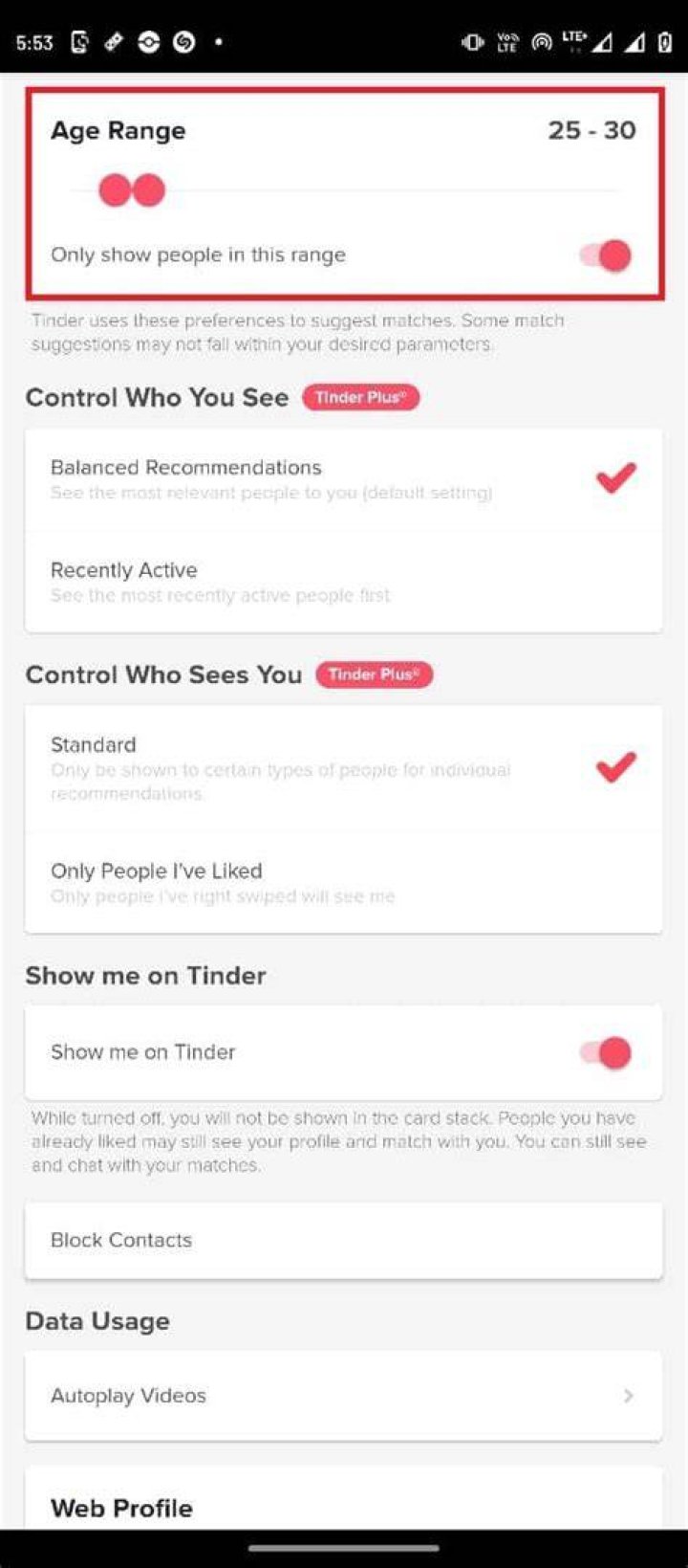 What is the maximum age on tinder?