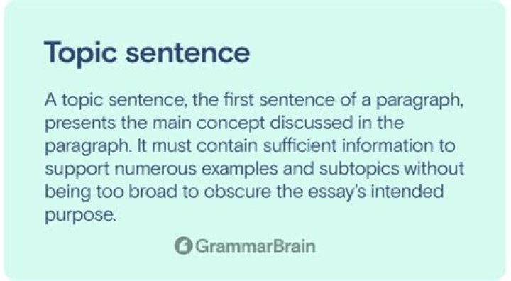 What is topic sentence in writing?