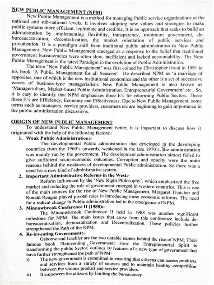 When did New Public Management begin?